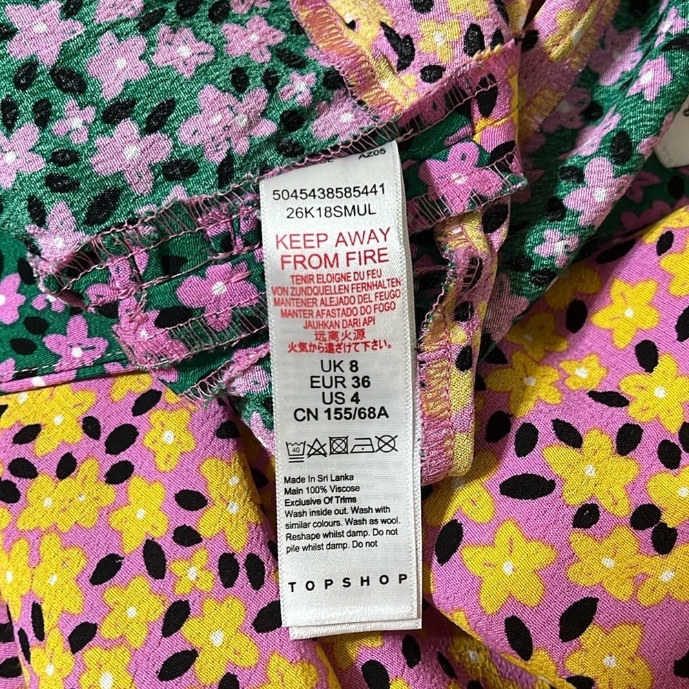 Topshop Mixed Floral Midi Handkerchief Skirt 4P - Picture 7 of 9